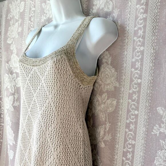 Venus Women's Cream and Gold Knit Dress - Picture 1 of 8